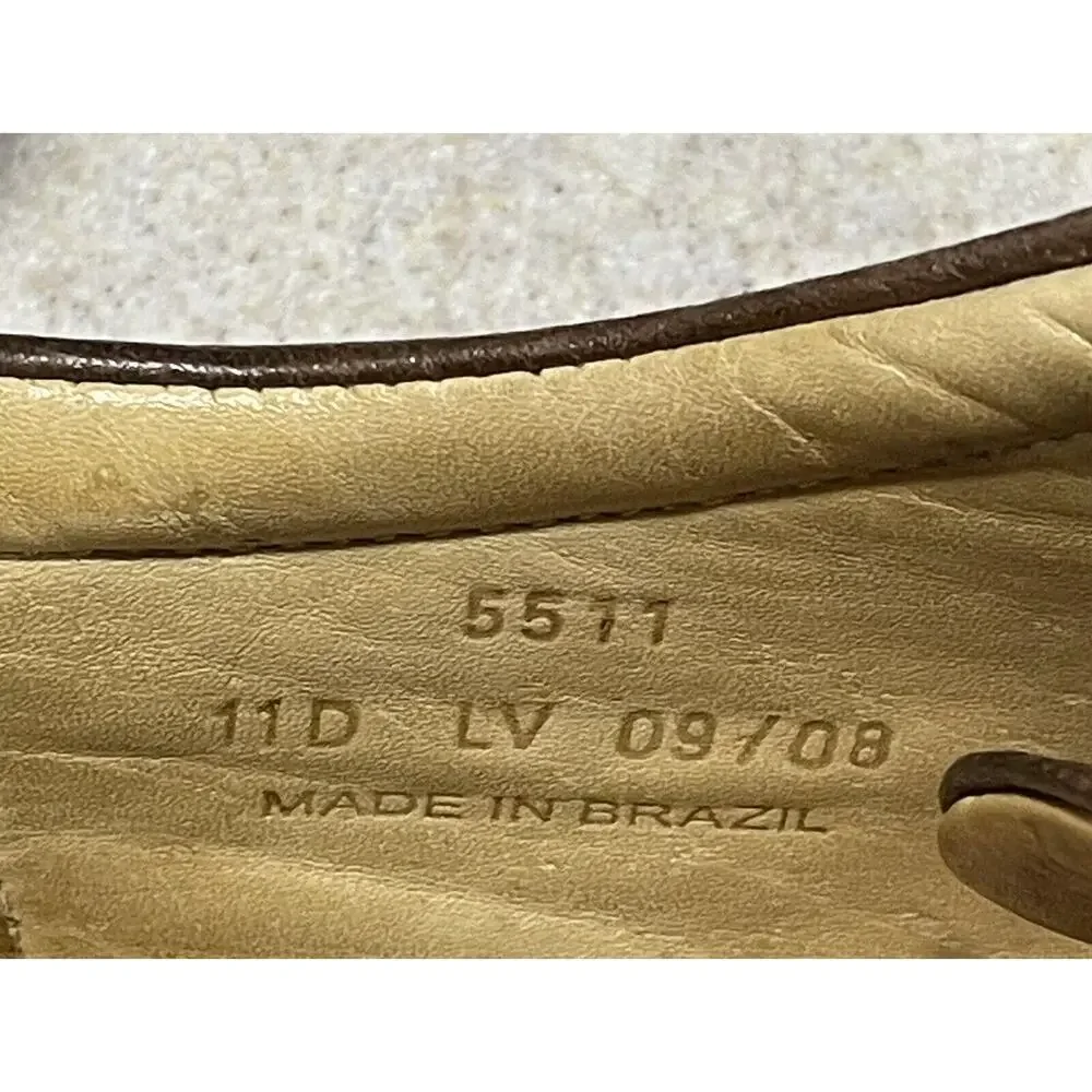 SANDRO Men's Casual Oxfords Size 11 D Brown Leather Comfort Gel-Made in Brazil